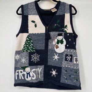 Bobbie Brooks‎ FROSTY The SNOWMAN Ugly Christmas Sweater Vest Size Medium